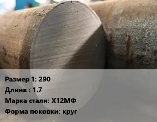 Поковка круглая 290 L=1.7 Сталь: Х12МФ круг